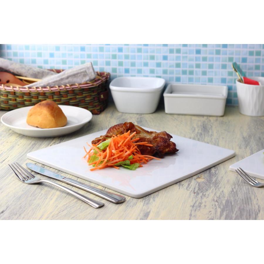 スクエアフラットプレート 24.5cm 日本製 美濃焼 プレート スクエア 正