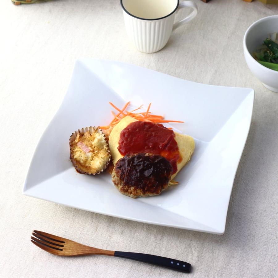 クロススクエアプレート 28cm 日本製 美濃焼 大きい パスタ皿 角皿