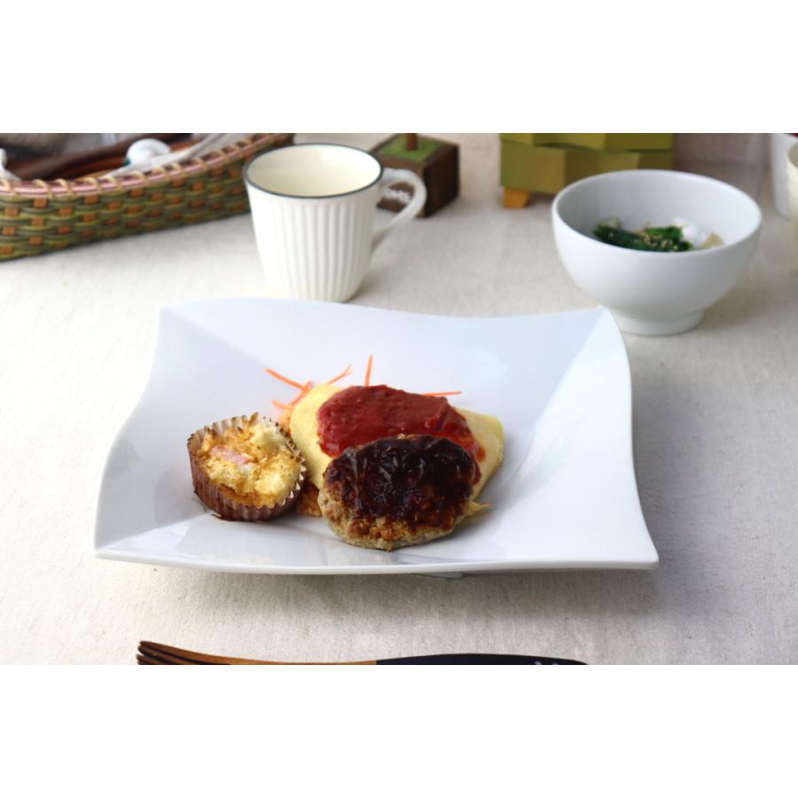クロススクエアプレート 28cm 日本製 美濃焼 大きい パスタ皿 角皿