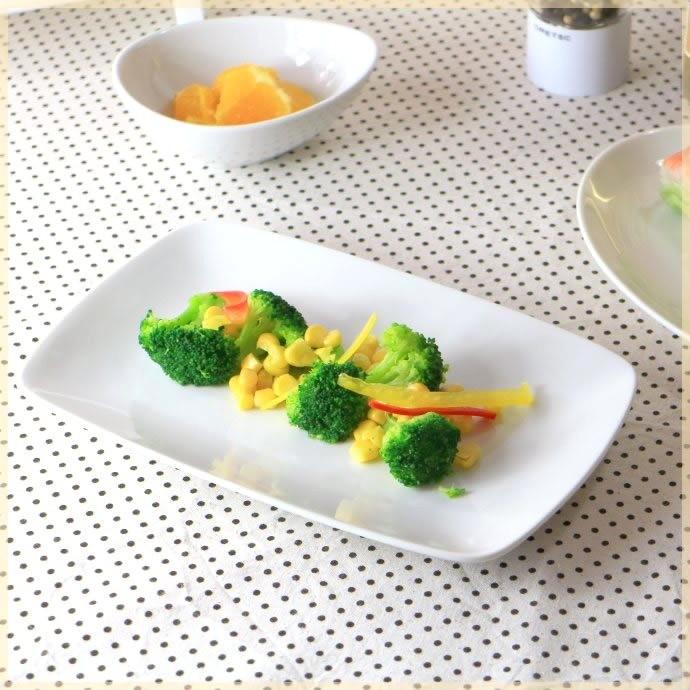 シンプルスクエアプレート 24cm 日本製 美濃焼 角皿 焼魚皿 長方形