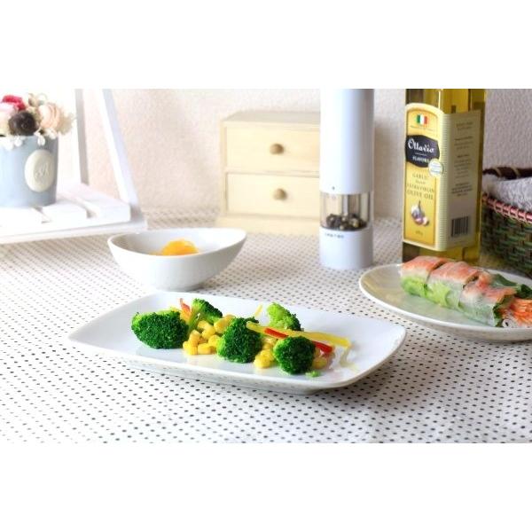 シンプルスクエアプレート 24cm 日本製 美濃焼 角皿 焼魚皿 長方形