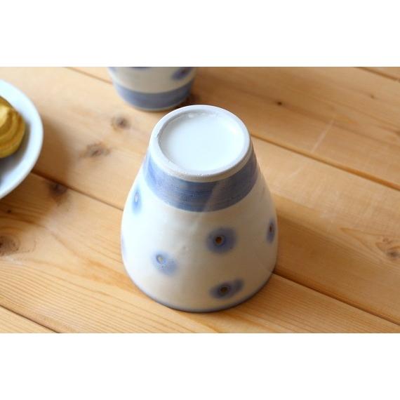お母さんの水玉焼酎カップ 国産 美濃焼 かわいく爽やかなデザイン 焼酎