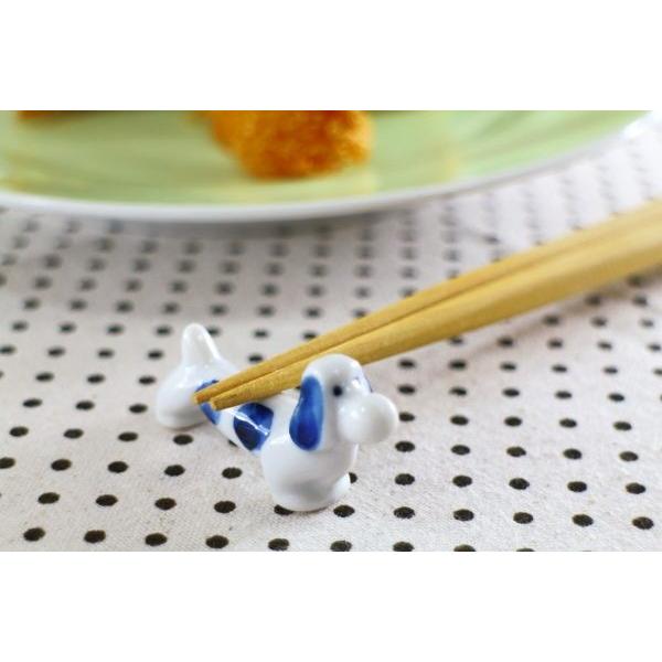 陶器製ミニチュアダックスフンド箸置き 国産 美濃焼 置物としても