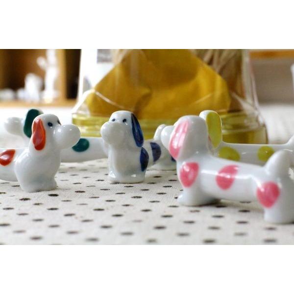 陶器製ダックスフンド箸置き 国産 美濃焼 置物としてもかわいい 選べる