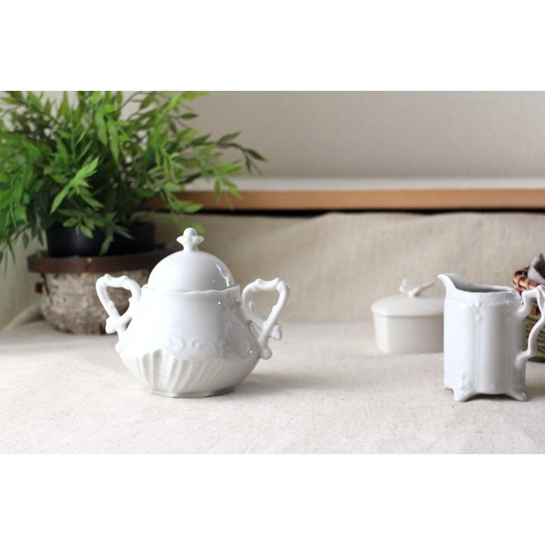 レイオン シュガーポット 国産 美濃焼 お茶会のネタに 北欧 白い陶器
