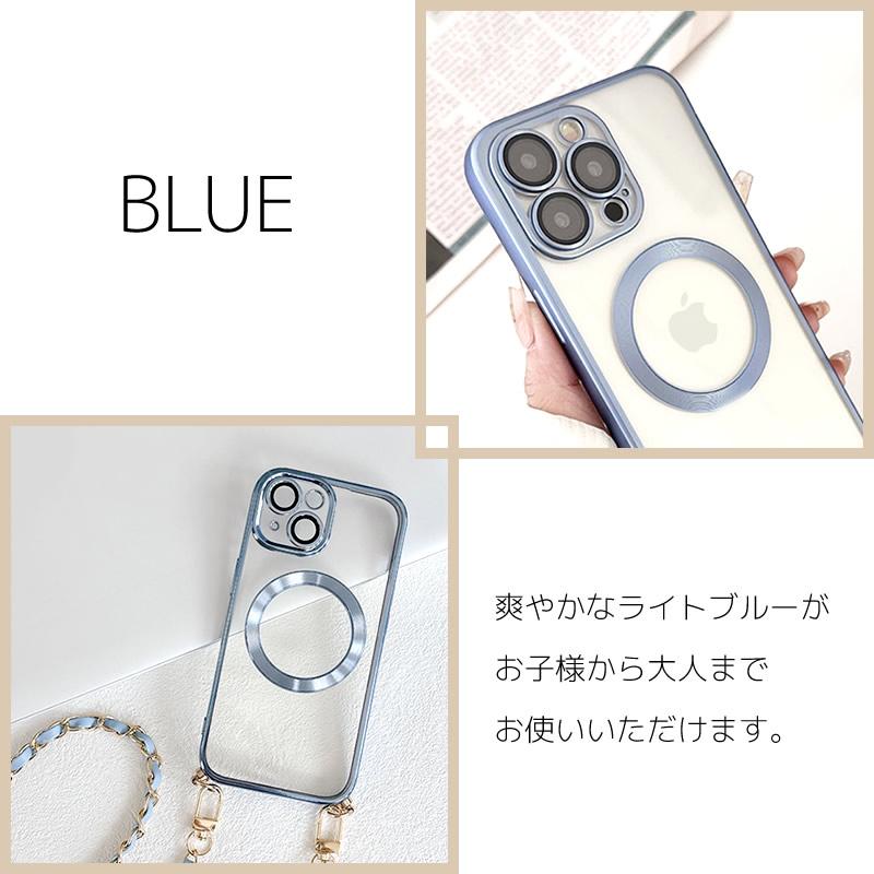 iphone15 ケース iphone15pro クリア ショルダー magsafe チェーン