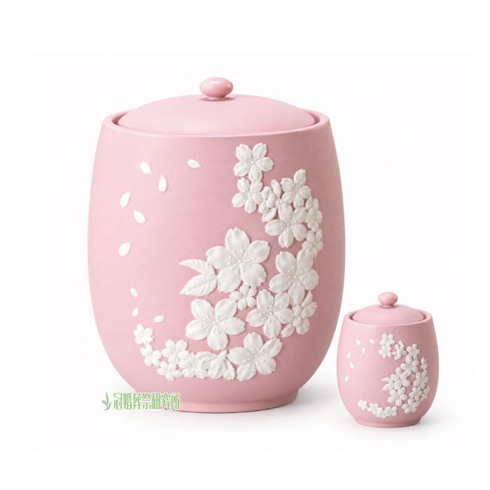 骨壷 骨壺 浮彫 カメオ 桜 4寸 ブルー ピンク イエロー グリーン