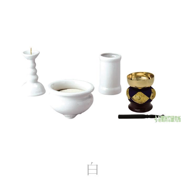 仏具 後飾り4寸セット 花 白 青磁 蝋燭立 香炉 太線香差し リンセット