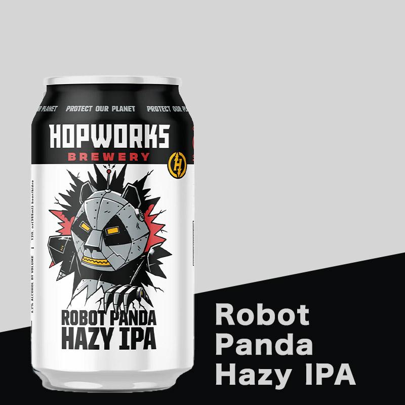 ホップワークス ロボットパンダヘイジーIPA 355ml［冷蔵のみ］【3〜4
