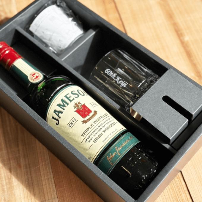 ジェムソン ギフトセット｜リーデルロックグラス名入れ彫刻（丸氷器付