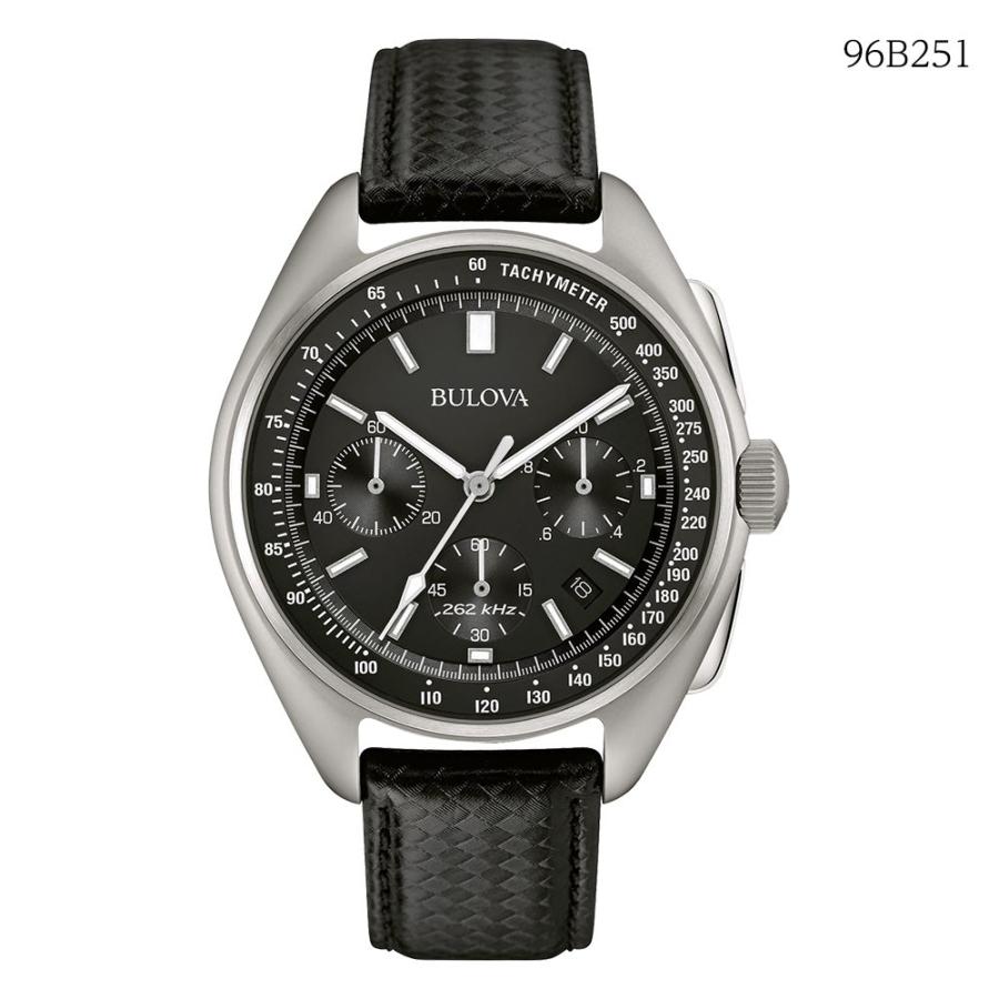 ブローバ BULOVA 腕時計 メンズ クロノグラフ ルナ パイロット Lunar Pilot シルバーフェイス ブラックレザー 96B251｜cestjoli-store｜02