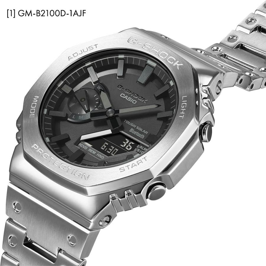 カシオ CASIO Gショック G-SHOCK メンズ 腕時計 耐衝撃構造 20気圧防水 タフソーラー LEDライト Bluetooth フルメタル GM-B2100D-1AJF｜cestjoli-store｜03
