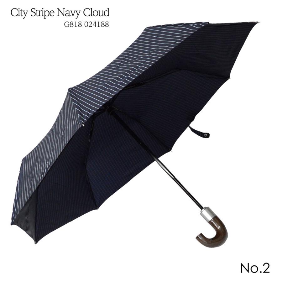 FULTON フルトン メンズ レディース 傘 折りたたみ傘 雨傘 アンブレラ 自動開閉 Chelsea-2 City Stripe グレー ネイビー ブラック｜cestjoli-store｜03