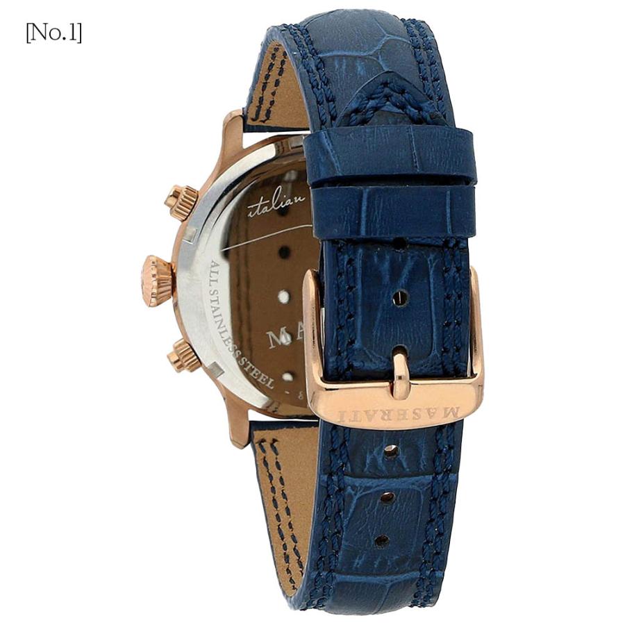 マセラティ MASERATI クロノス 時計 レザーベルト紺色