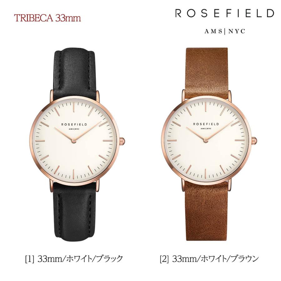 ローズフィールド ROSEFIELD 腕時計 レザーベルト レディース 時計 トライベッカ TRIBECA 33mm バワリー BOWERY 38mm ローズ シルバー｜cestjoli-store｜02