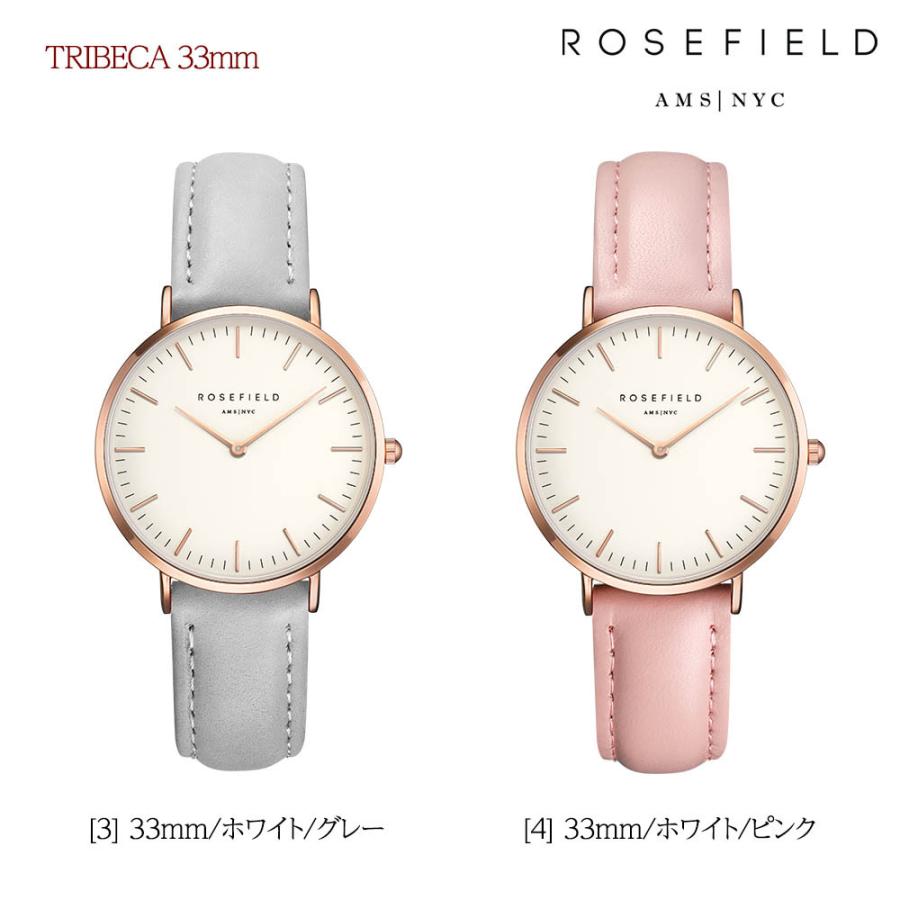 ローズフィールド ROSEFIELD 腕時計 レザーベルト レディース 時計 トライベッカ TRIBECA 33mm バワリー BOWERY 38mm ローズ シルバー｜cestjoli-store｜03