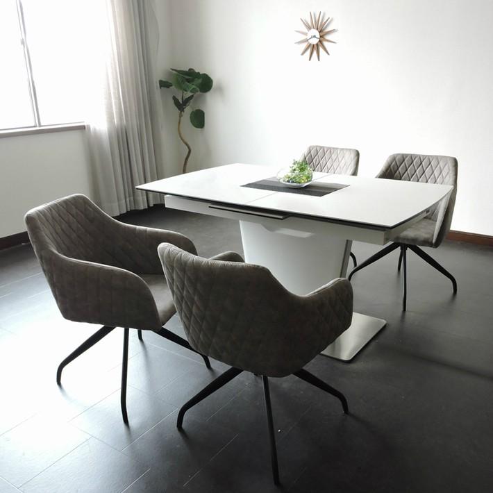 ダイニングテーブルセット セラミック 伸張式 140cm幅 180cm幅 回転