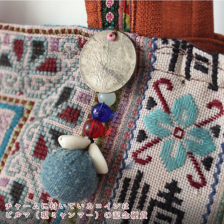 モン族 刺繍布 トートバッグ コットン生地 クロスステッチ B 大判 
