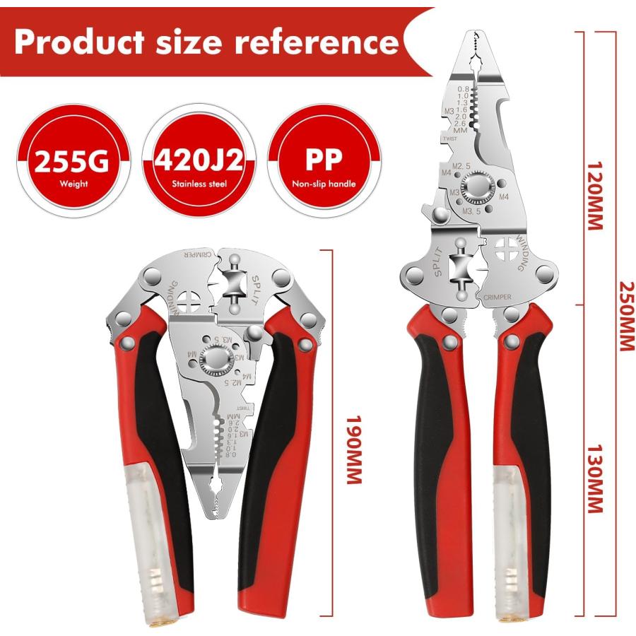 ストリッパー 折りたたみ 左利き 共通 ケーブル カッター ワイヤー 強力 多機能 ワイヤーストリッパー ペンチ 圧着 電気工事士技能試験推奨 ケーブル被覆剥き器 |  | 01