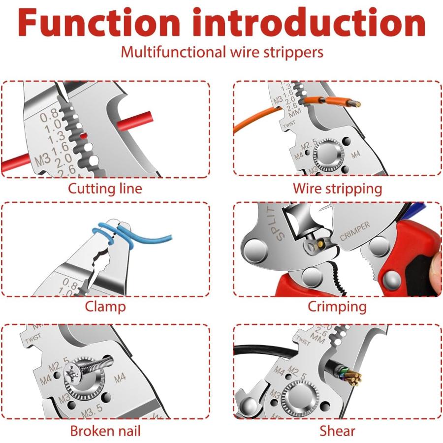 ストリッパー 折りたたみ 左利き 共通 ケーブル カッター ワイヤー 強力 多機能 ワイヤーストリッパー ペンチ 圧着 電気工事士技能試験推奨 ケーブル被覆剥き器 |  | 03