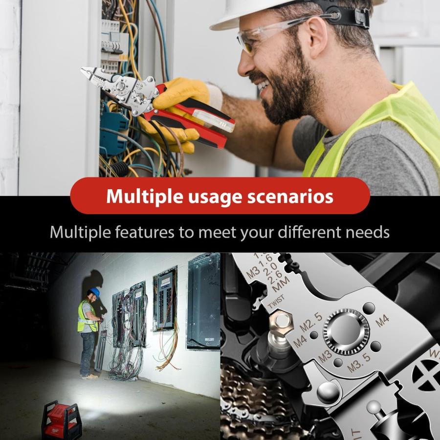 ストリッパー 折りたたみ 左利き 共通 ケーブル カッター ワイヤー 強力 多機能 ワイヤーストリッパー ペンチ 圧着 電気工事士技能試験推奨 ケーブル被覆剥き器 |  | 07