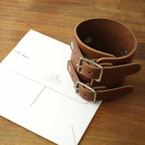 gbb custom leather JD Cuff Bracelet LIMITED BROWN : CG-STORE