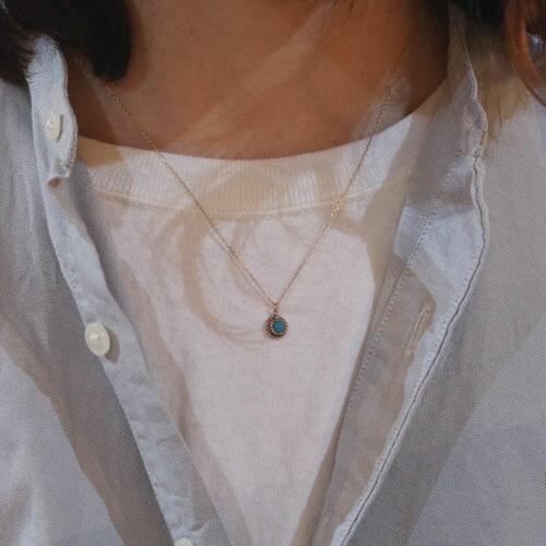 Atease（アティース）SMALL STONE NAVAJO NECKLACE アティース（Atease） Atease K10 SMALL STONE NAVAJO NECKLACE : CG