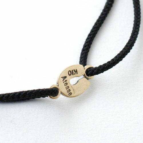 アティース Atease NEW SMALL HORSE SHOE CORD BRACELET K10 : CG 
