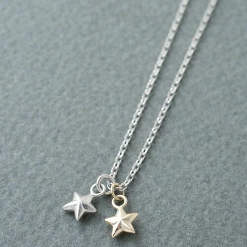 アティース（Atease） Atease DOUBLE STAR NECKLACE SV&K10 : CG-STORE 