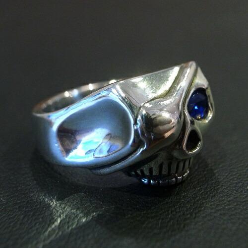 Flash Point JIM SKULL RING SV EYEPATCH SAPPHIRE_2