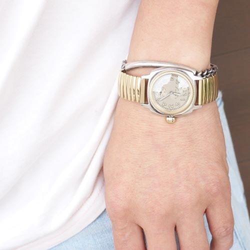 VAGUE WATCH Co. Coussin Early CG CUSTOM 蛇腹ブレスゴールド・ケースシルバーの画像