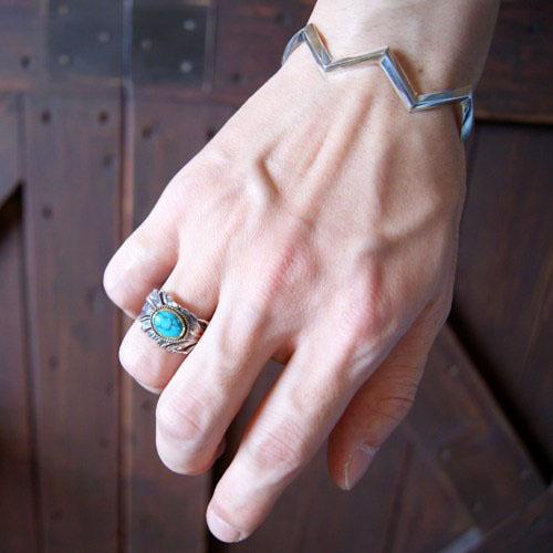 garden of eden feather turquoise ring