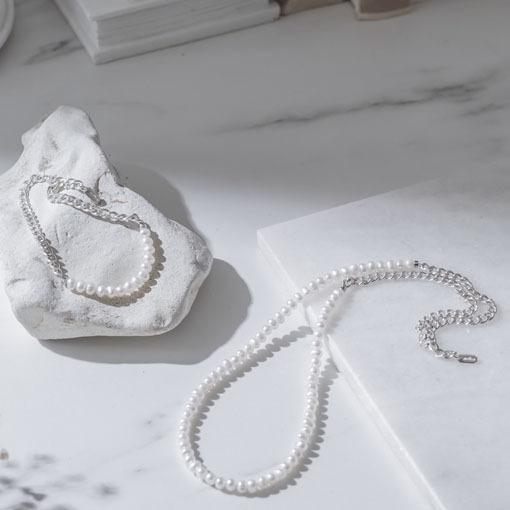 モリーヴ mollive SILVER CHAIN NECKLACE PEARL 佐藤健さん着用