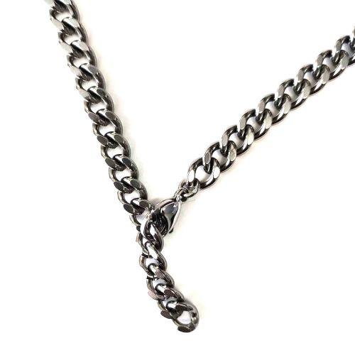 Rockyu Men's Black Kihei Chain Bracelet – Stainless Steel Simple Link Bracelet, Hypoallergenic, Adjustable 7-18 Inch, Gift For Him