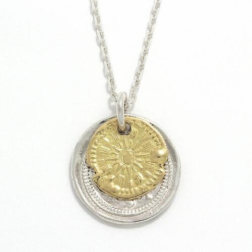 SYMPATHY OF SOUL B.C. Coin Necklace / Hope Sun - Silver×K18Yellow Goldの画像