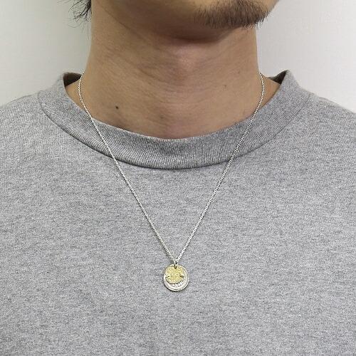 SYMPATHY OF SOUL B.C. Coin Necklace / Hope Sun - Silver×K18Yellow Goldの画像