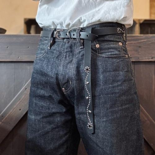 mollive HeavyOZ CG別注 STUDS LETHER NARROW BELT