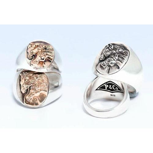 PEANUTS＆CO Peanuts＆Co. PHARAOHS HORSES RING OVAL LARGE/SILVER