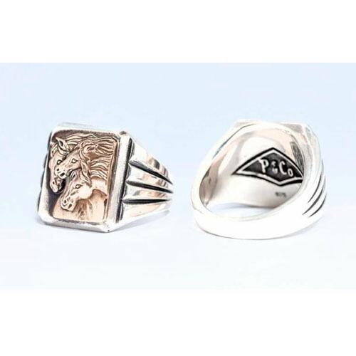 PEANUTS＆CO Peanuts＆Co. PHARAOHS HORSES RING SQUARE/ALL SILVER