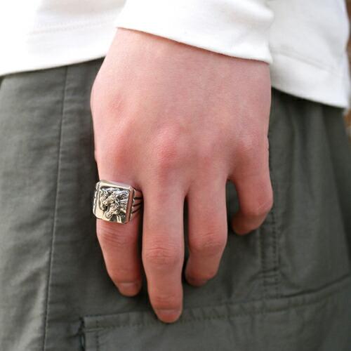 PEANUTS＆CO Peanuts＆Co. PHARAOHS HORSES RING SQUARE/ALL SILVER