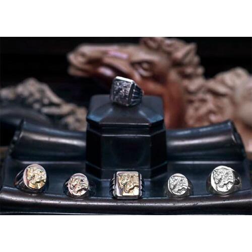 PEANUTS＆CO Peanuts＆Co. PHARAOHS HORSES RING SQUARE/SILVER×K10