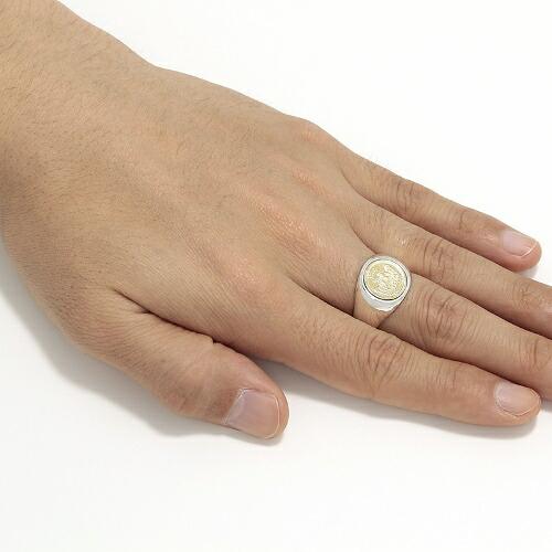 SYMPATHY OF SOUL Classic Coin Ring / Good Luck - Silver×K18Yellow Goldの画像