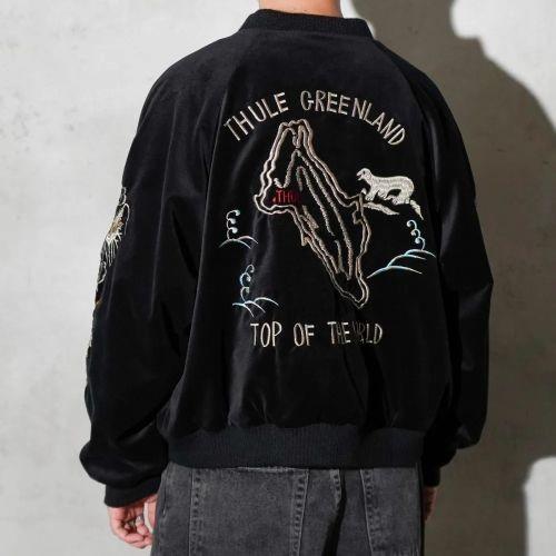 THRIFTY LOOK SOUVENIR GREENLAND BLOUSON -VELOUR- BLACK : CG-STORE