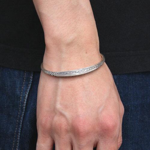 希少18㎝TUAREG SILVER BRACELET LARGEバングル TUAREG SILVER BRACELET LARGE の販売【CHARCOAL*GREEN】公式