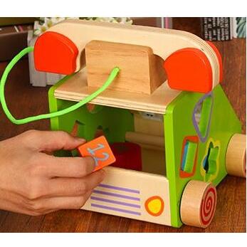 積木 クリスマスおもちゃ 知育玩具 木のおもちゃ 出産祝い 1歳 2歳 3歳 男 女 誕生日プレゼント 電話バス Kz Cgc 通販 Yahoo ショッピング