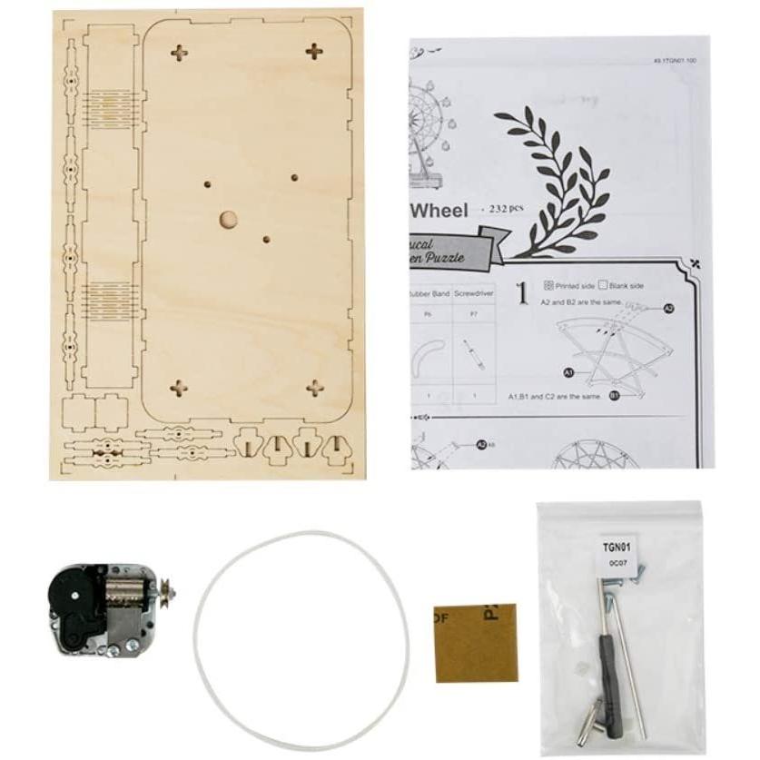 おもちゃ 観覧車 音楽機能付き　木製おもちゃ 部屋飾り インテリア用品 立体パズル  知育玩具  誕生日プレゼント プレゼント 贈り物父の日｜cgc｜05
