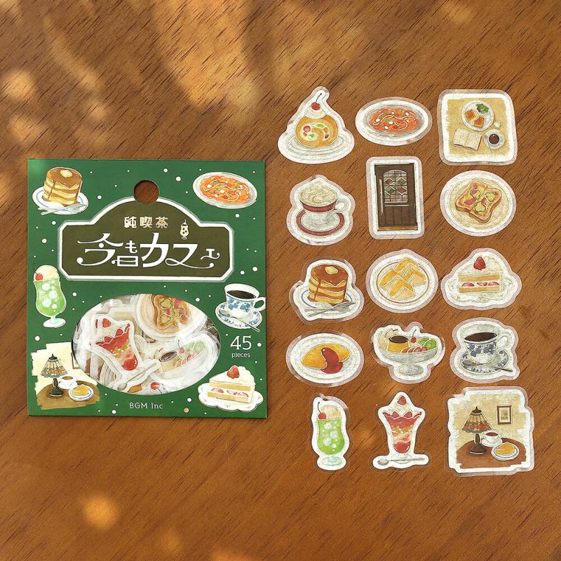 BGM フレークシール 箔押し 今日もカフェ・純喫茶 : ゴムケンのお手軽