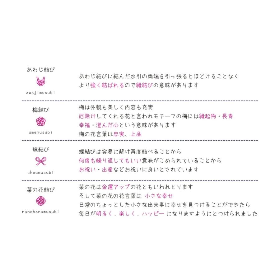 ふせんやポチ袋を可愛くアレンジ 水引ハンコ 4種類 あわじ結び 梅結び 蝶結び 菜の花結び Miz ゴムケンのお手軽スタンプ E Store 通販 Yahoo ショッピング