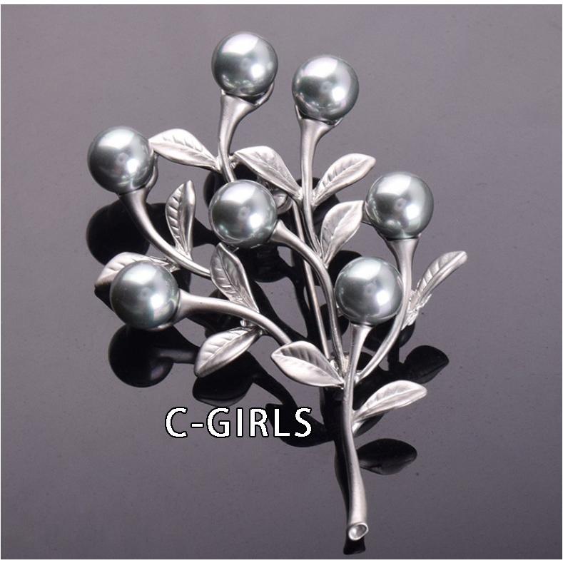 真珠 大粒パール7粒 ブローチ 花珠級貝パールブローチ フラワー 花 母の日 七五三結婚式ウエディング ブラック 最安値に挑戦 全品ギフトラッピング オンラインショップ