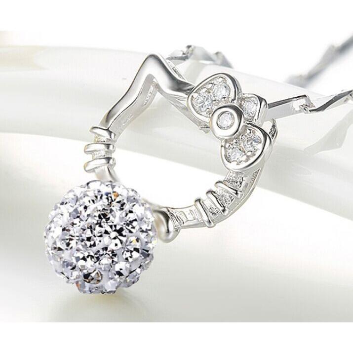 5A級 ダイヤモンドCZ ハロー セット ピアス キティ ペンダント